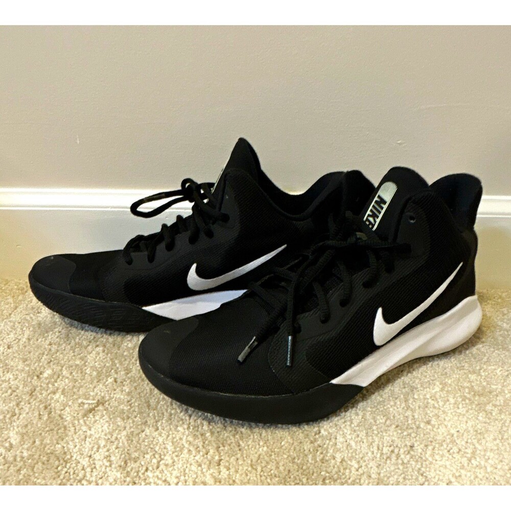Nike Men's precision 3 Low Top Lace Up Athletic Sneakers Black White